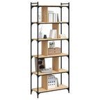 vidaXL Bücherregal 6 Böden Sonoma-Eiche 76x32x192 cm Holzwerkstoff