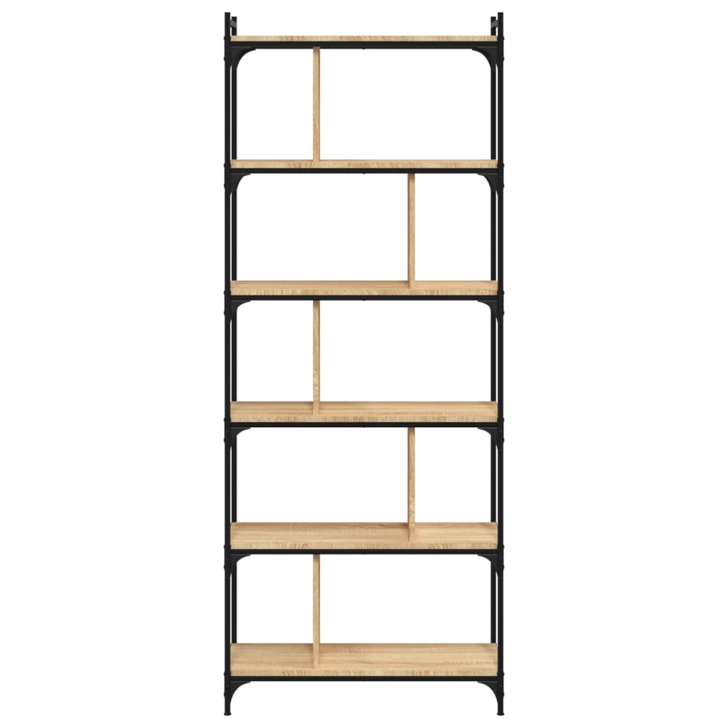 vidaXL Bücherregal 6 Böden Sonoma-Eiche 76x32x192 cm Holzwerkstoff
