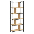 vidaXL Bücherregal 6 Böden Sonoma-Eiche 76x32x192 cm Holzwerkstoff