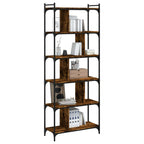 vidaXL Bücherregal 6 Böden Räuchereiche 76x32x192 cm Holzwerkstoff