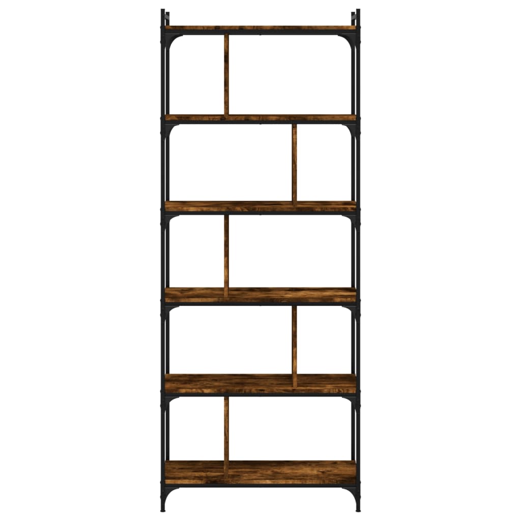 vidaXL Bücherregal 6 Böden Räuchereiche 76x32x192 cm Holzwerkstoff