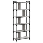 vidaXL Bücherregal 6 Böden Grau Sonoma 76x32x192 cm Holzwerkstoff