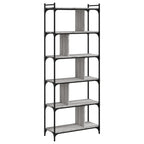 vidaXL Bücherregal 6 Böden Grau Sonoma 76x32x192 cm Holzwerkstoff