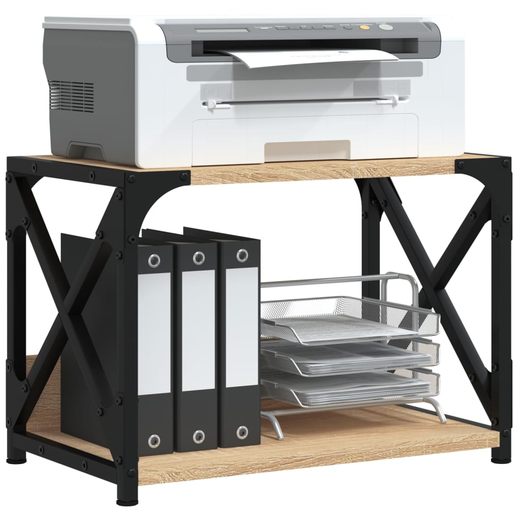 vidaXL Druckerständer 2 Ablagen Sonoma-Eiche 44x26x31,5 cm