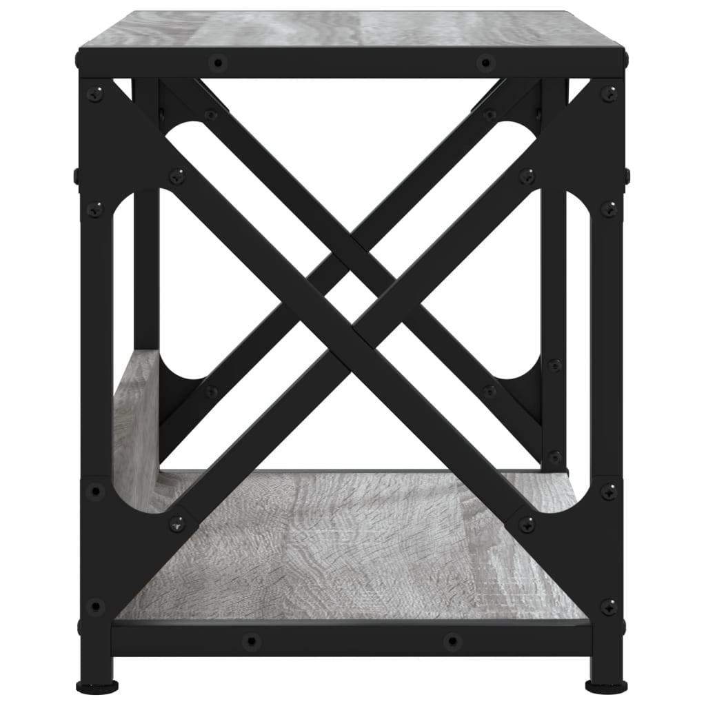 vidaXL Druckerständer 2 Ablagen Grau Sonoma 44x26x31,5cm Holzwerkstoff