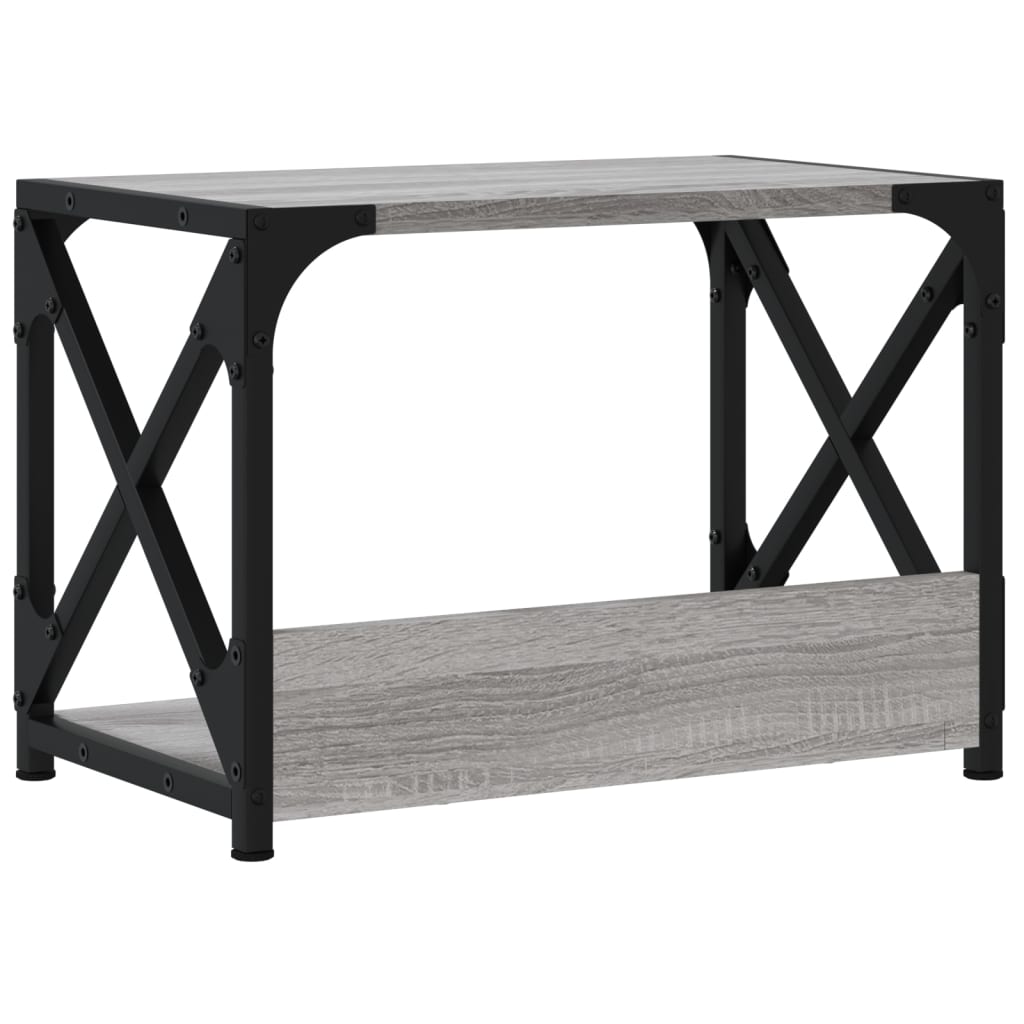 vidaXL Druckerständer 2 Ablagen Grau Sonoma 44x26x31,5cm Holzwerkstoff