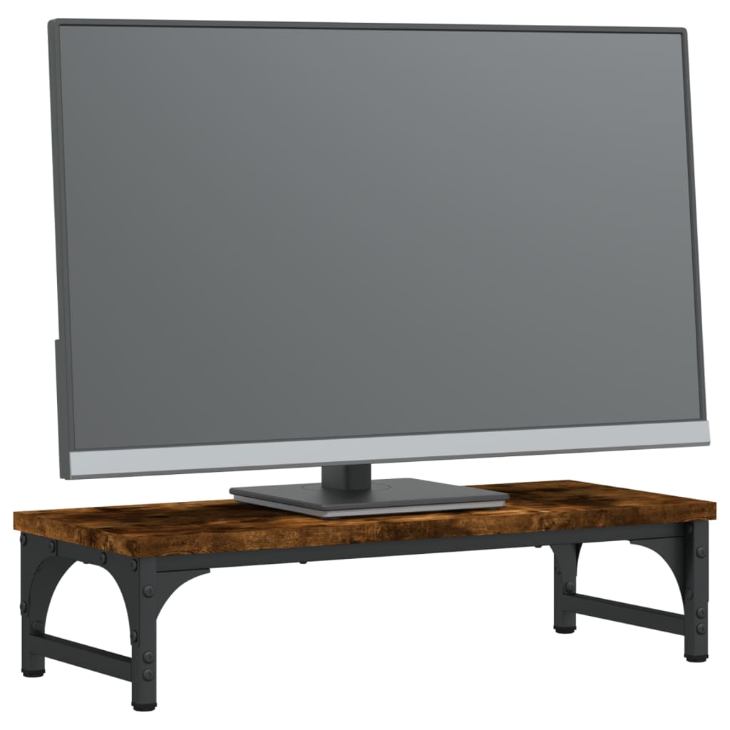 vidaXL Monitorständer Räuchereiche 55x23x14 cm Holzwerkstoff