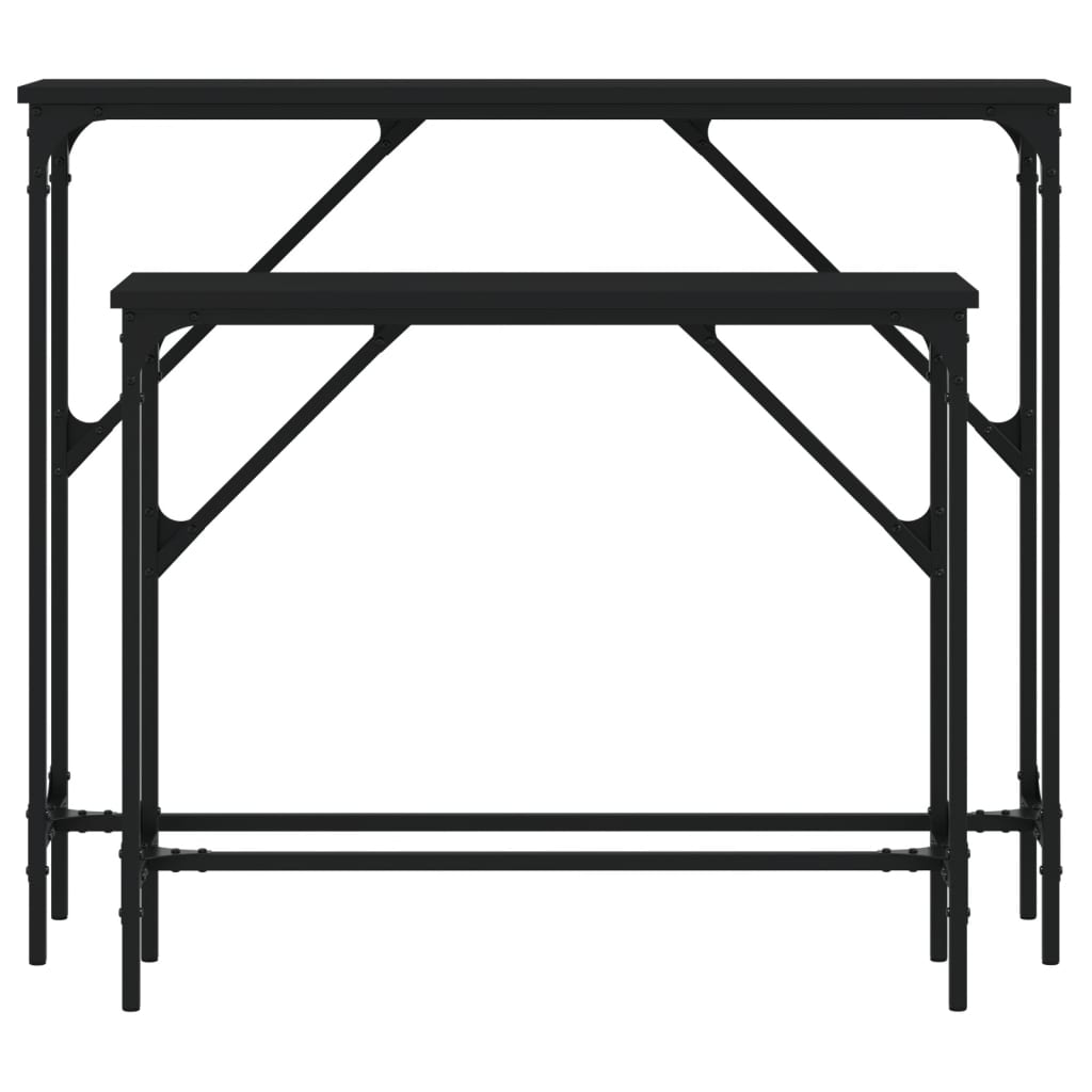 vidaXL Konsolentische 2 Stk. Schwarz Holzwerkstoff