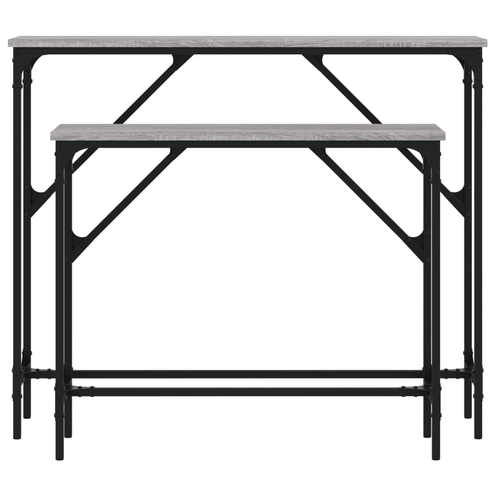 vidaXL Konsolentische 2 Stk. Grau Sonoma Holzwerkstoff