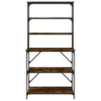 vidaXL Bäckerregal 6 Fächer Räuchereiche 90x40x180 cm Holzwerkstoff