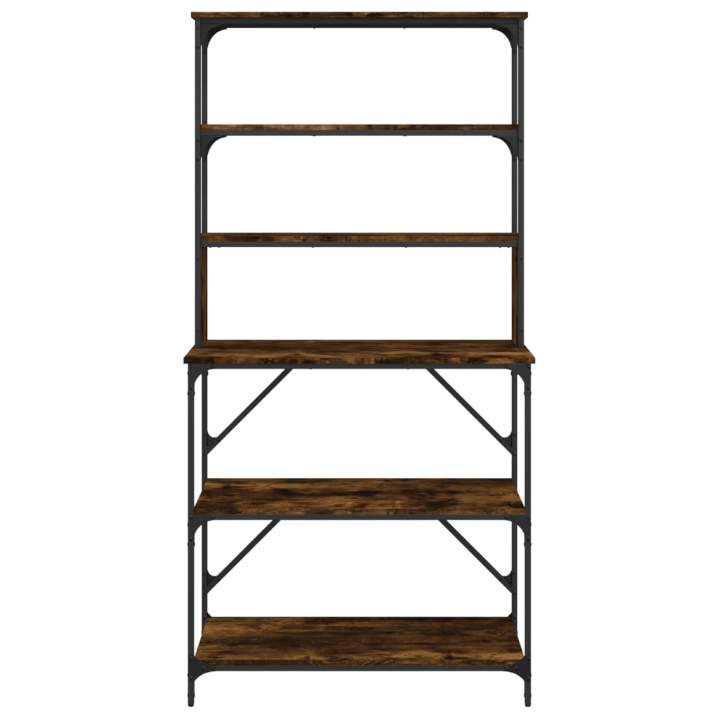 vidaXL Bäckerregal 6 Fächer Räuchereiche 90x40x180 cm Holzwerkstoff