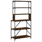 vidaXL Bäckerregal 6 Fächer Räuchereiche 90x40x180 cm Holzwerkstoff
