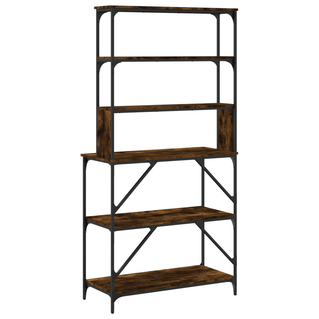 vidaXL Bäckerregal 6 Fächer Räuchereiche 90x40x180 cm Holzwerkstoff