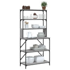 vidaXL Bäckerregal 6 Fächer Grau Sonoma 90x40x180 cm Holzwerkstoff