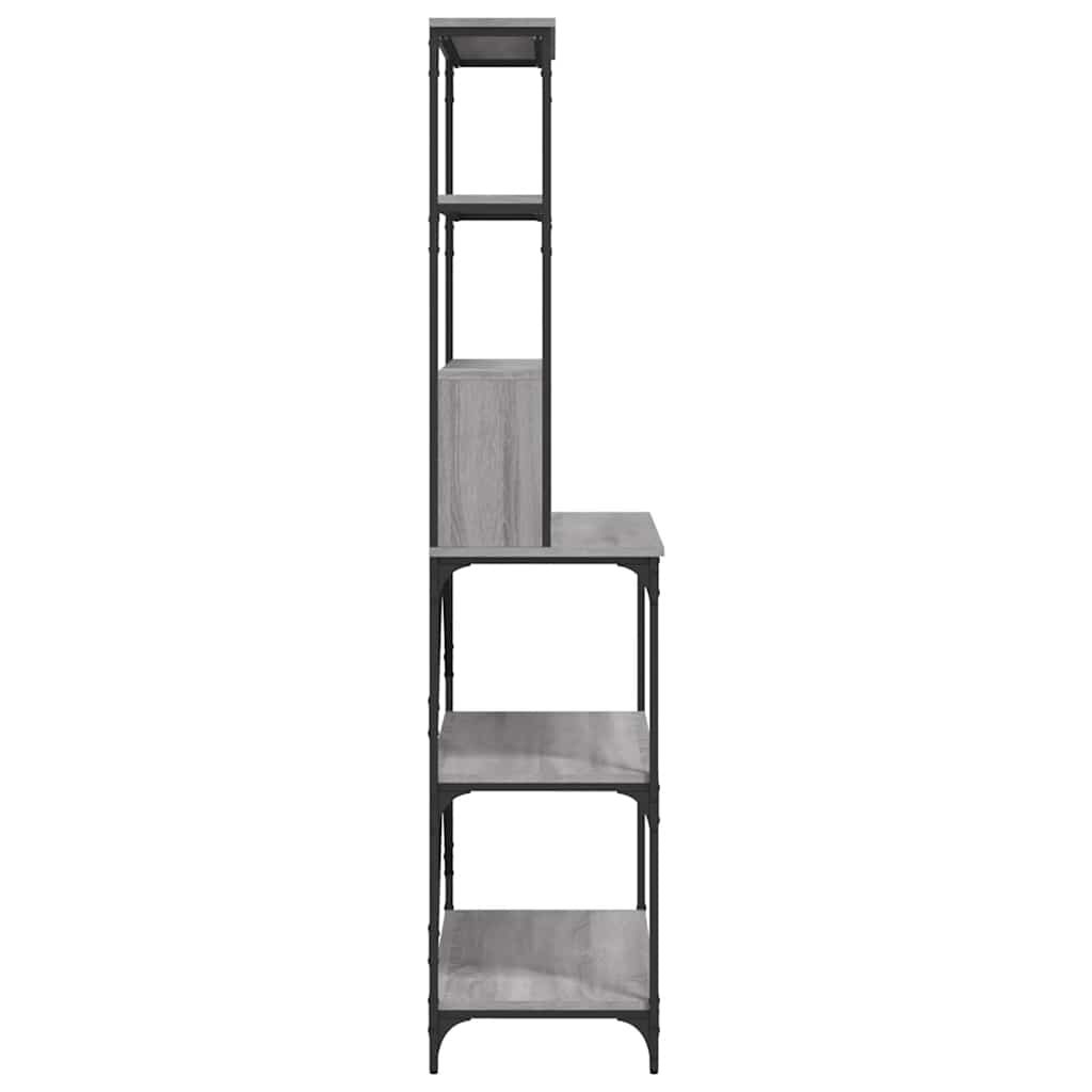 vidaXL Bäckerregal 6 Fächer Grau Sonoma 90x40x180 cm Holzwerkstoff