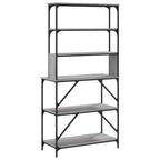 vidaXL Bäckerregal 6 Fächer Grau Sonoma 90x40x180 cm Holzwerkstoff