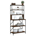 vidaXL Bäckerregal 6 Fächer Braun Eichen-Optik 90x40x180 cm