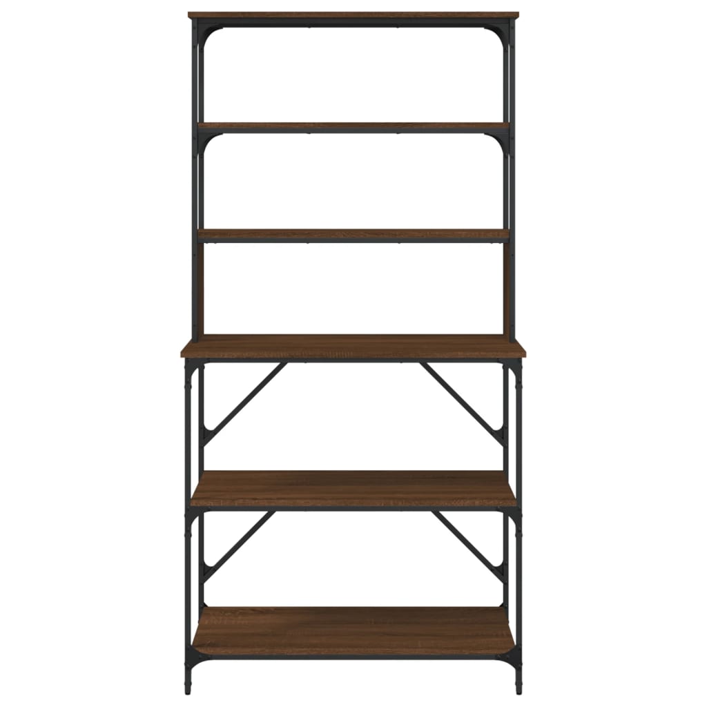 vidaXL Bäckerregal 6 Fächer Braun Eichen-Optik 90x40x180 cm