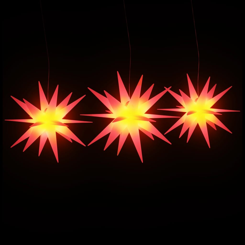 vidaXL LED-Weihnachtssterne 3 Stk. Faltbar Rot