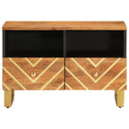vidaXL TV-Schrank Braun und Schwarz 70x33,5x46 cm Massivholz Mango