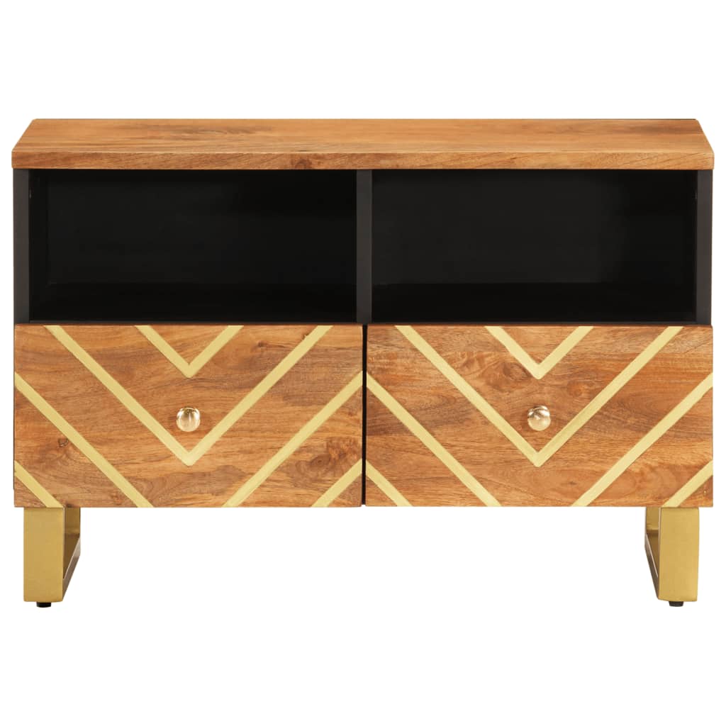 vidaXL TV-Schrank Braun und Schwarz 70x33,5x46 cm Massivholz Mango