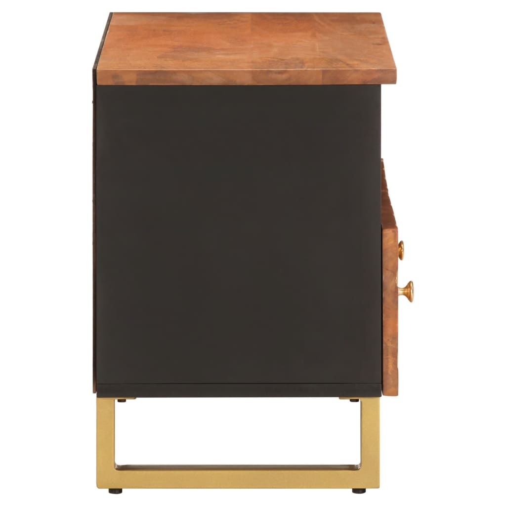 vidaXL TV-Schrank Braun und Schwarz 70x33,5x46 cm Massivholz Mango