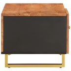 vidaXL Couchtisch Braun und Schwarz 80x50x40 cm Massivholz Mango