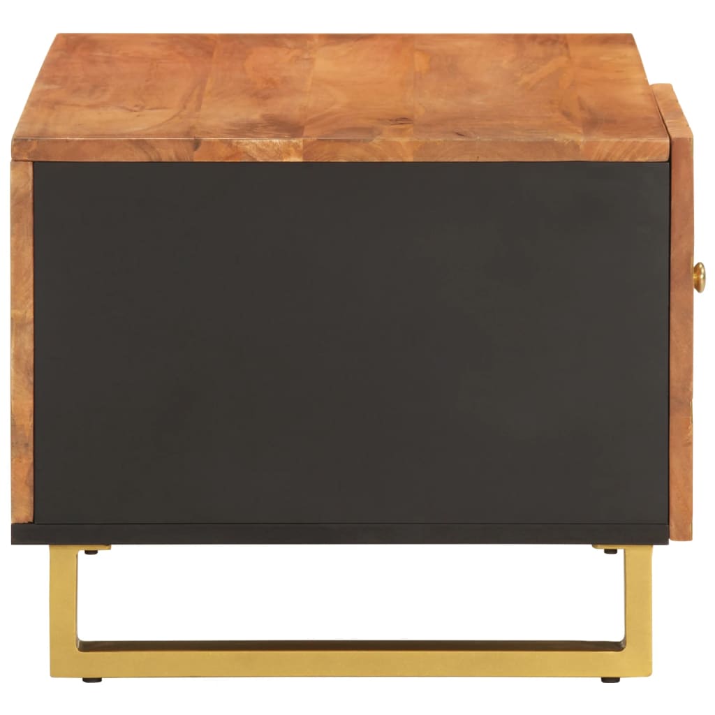 vidaXL Couchtisch Braun und Schwarz 80x50x40 cm Massivholz Mango
