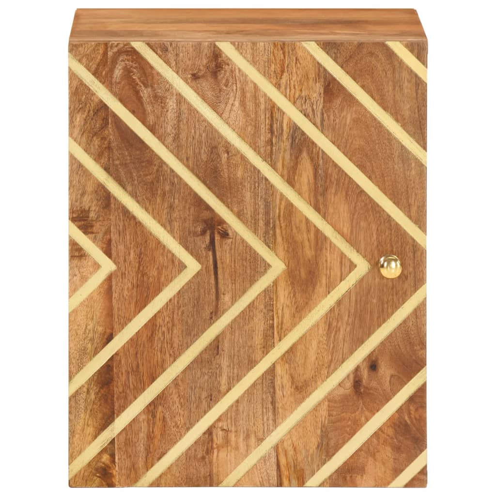 vidaXL Wand-Badschrank Braun und Schwarz Massivholz Mango