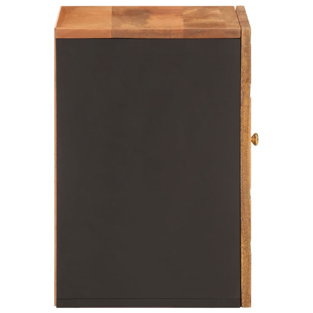 vidaXL Wand-Badschrank Braun und Schwarz Massivholz Mango