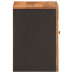 vidaXL Wand-Badschrank Braun und Schwarz Massivholz Mango