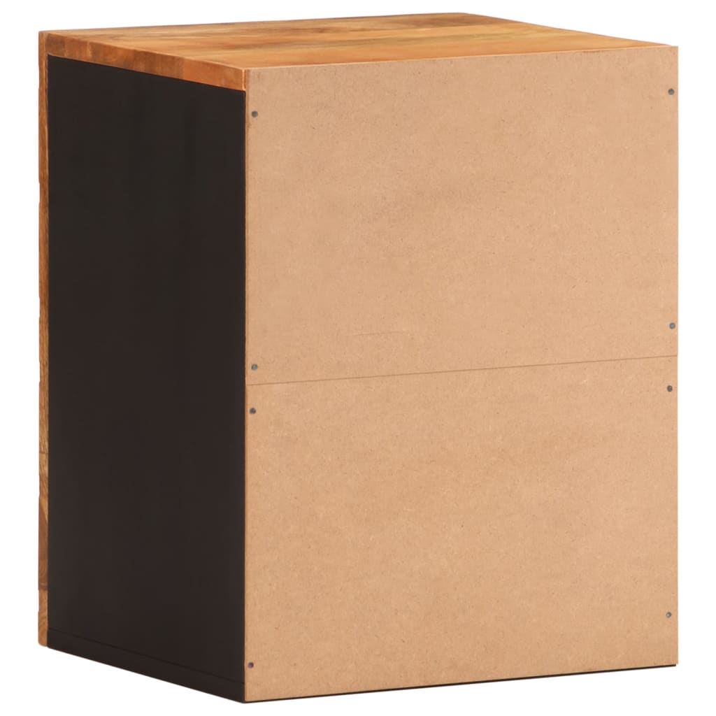 vidaXL Wand-Badschrank Braun und Schwarz Massivholz Mango