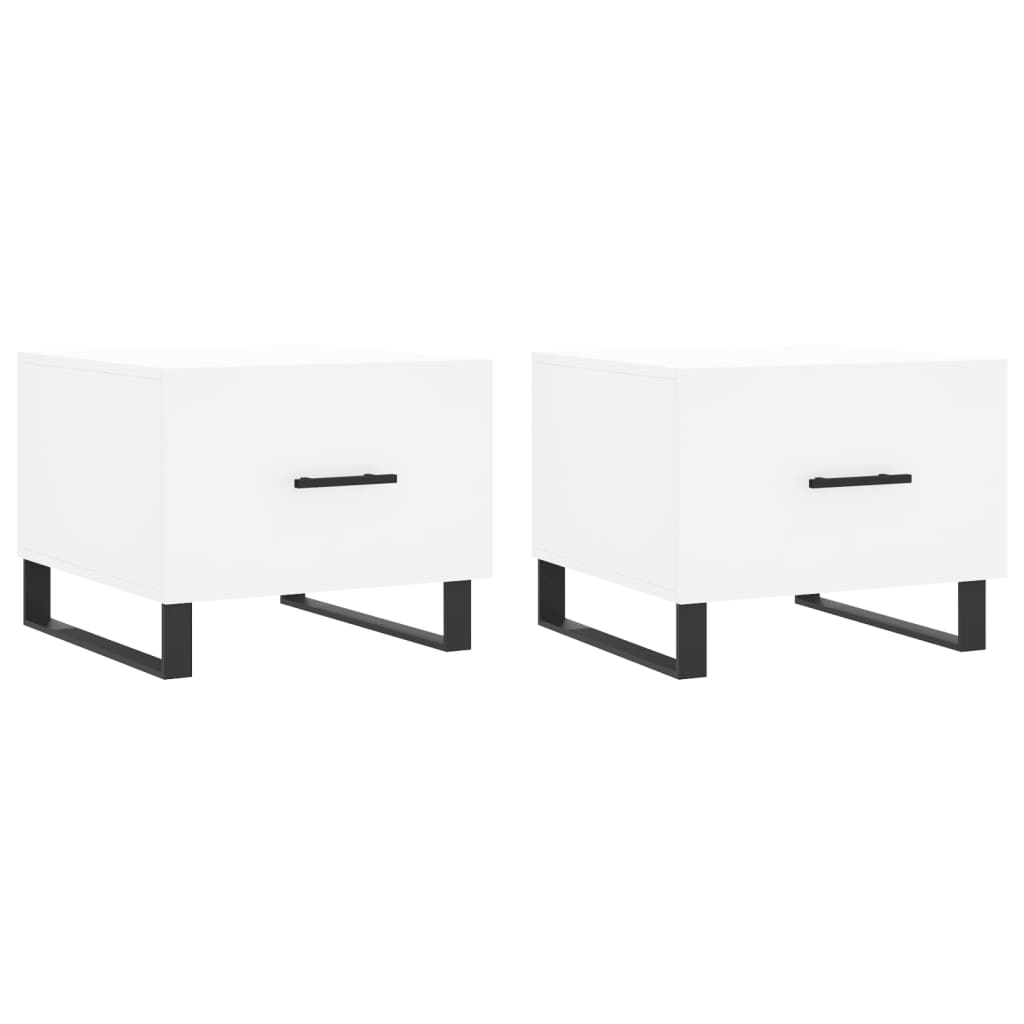 vidaXL Couchtische 2 Stk. Weiß 50x50x40 cm Holzwerkstoff