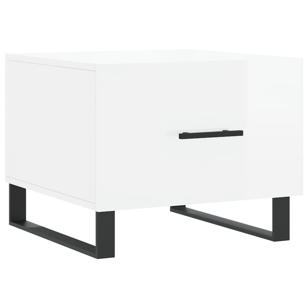 vidaXL Couchtische 2 Stk. Hochglanz-Weiß 50x50x40 cm Holzwerkstoff
