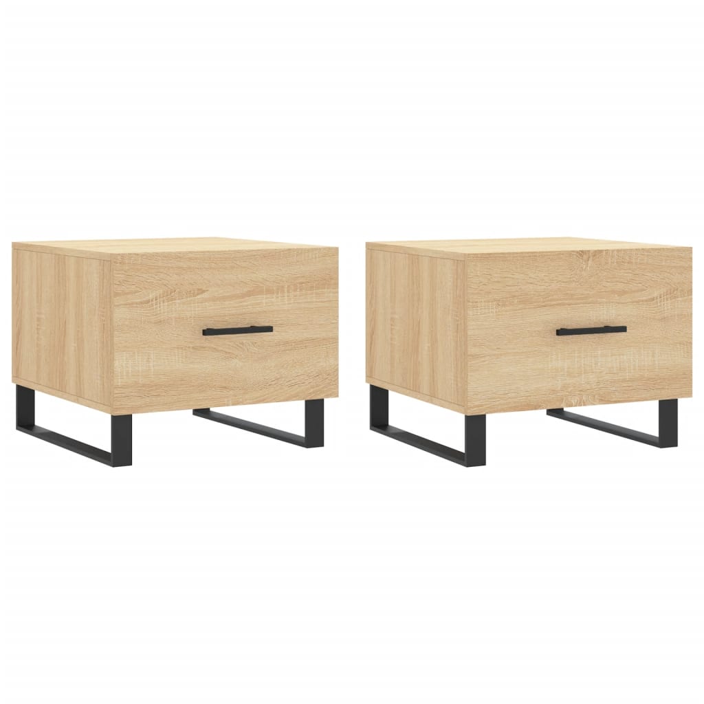 vidaXL Couchtische 2 Stk. Sonoma-Eiche 50x50x40 cm Holzwerkstoff
