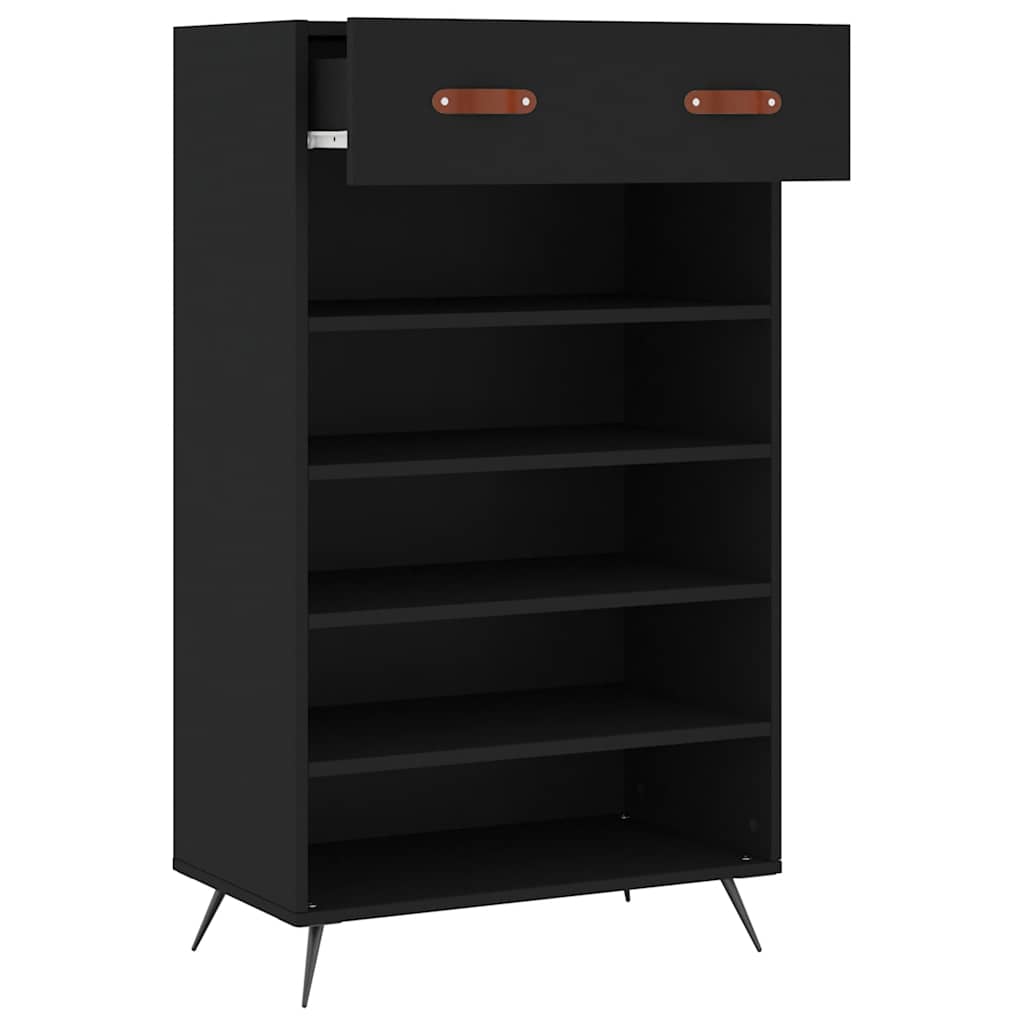 vidaXL Schuhschrank Schwarz 60x35x105 cm Holzwerkstoff