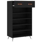 vidaXL Schuhschrank Schwarz 60x35x105 cm Holzwerkstoff