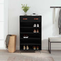 vidaXL Schuhschrank Schwarz 60x35x105 cm Holzwerkstoff