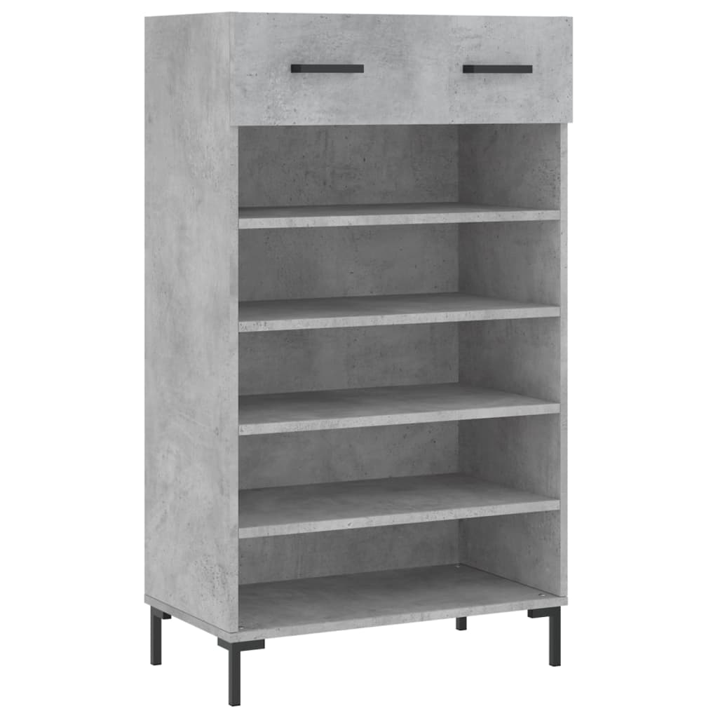 vidaXL Schuhschrank Betongrau 60x35x105 cm Holzwerkstoff
