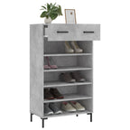 vidaXL Schuhschrank Betongrau 60x35x105 cm Holzwerkstoff