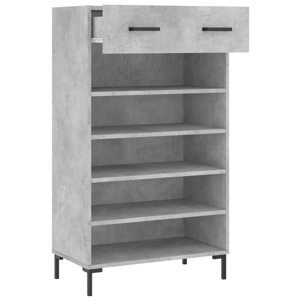 vidaXL Schuhschrank Betongrau 60x35x105 cm Holzwerkstoff