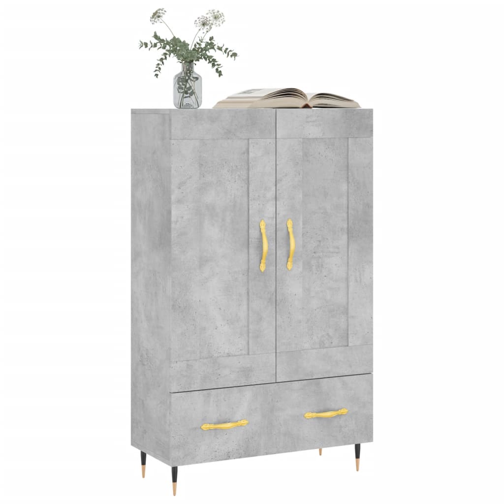vidaXL Highboard Betongrau 69,5x31x115 cm Holzwerkstoff