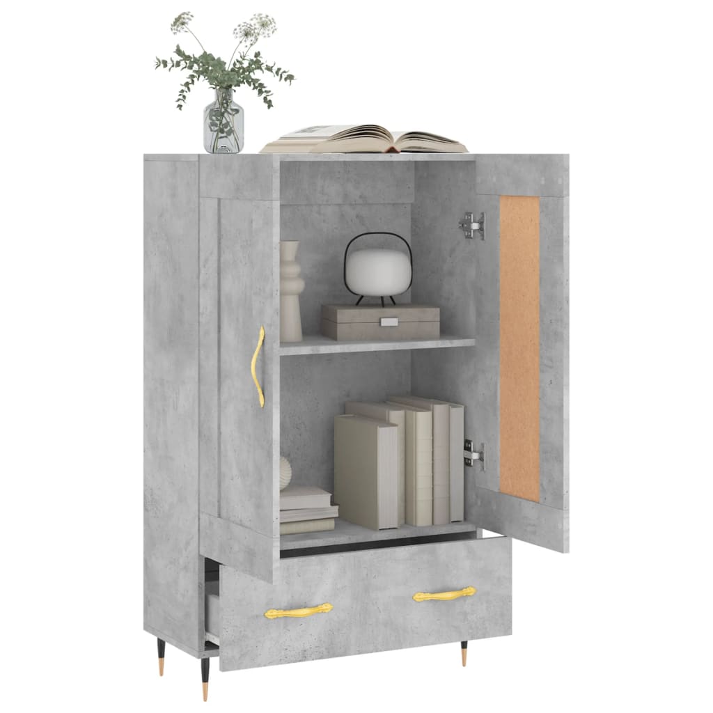 vidaXL Highboard Betongrau 69,5x31x115 cm Holzwerkstoff