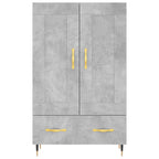 vidaXL Highboard Betongrau 69,5x31x115 cm Holzwerkstoff