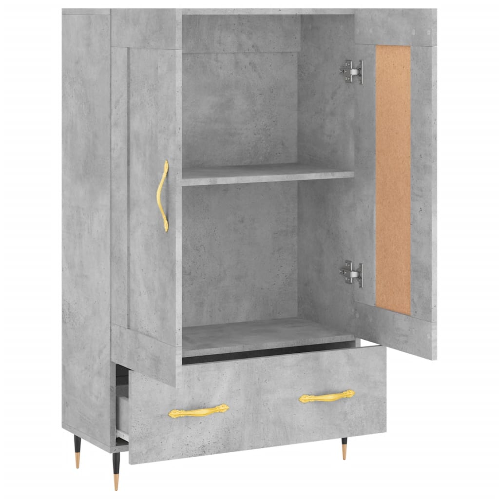 vidaXL Highboard Betongrau 69,5x31x115 cm Holzwerkstoff