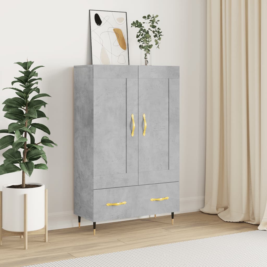 vidaXL Highboard Betongrau 69,5x31x115 cm Holzwerkstoff