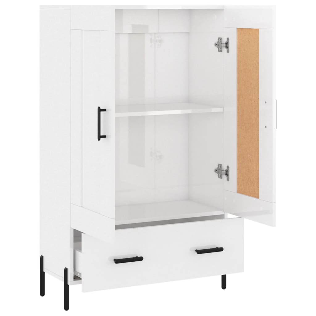 vidaXL Highboard Hochglanz-Weiß 69,5x31x115 cm Holzwerkstoff