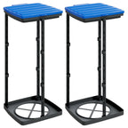 vidaXL Müllsackständer 2 Stk. Schwarz und Blau 60 L PP
