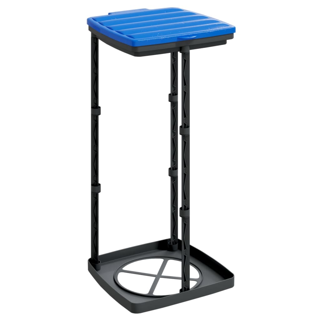 vidaXL Müllsackständer 2 Stk. Schwarz und Blau 60 L PP