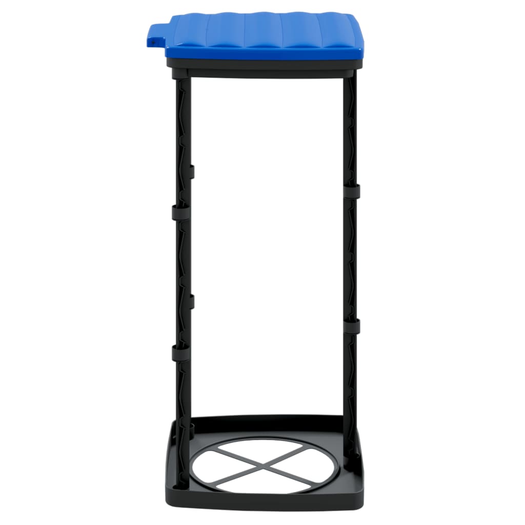 vidaXL Müllsackständer 2 Stk. Schwarz und Blau 60 L PP